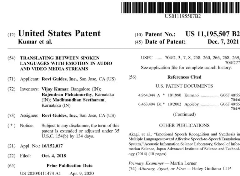 Front page of patent document 9 of 22