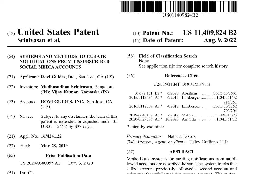 Front page of patent document 16 of 22