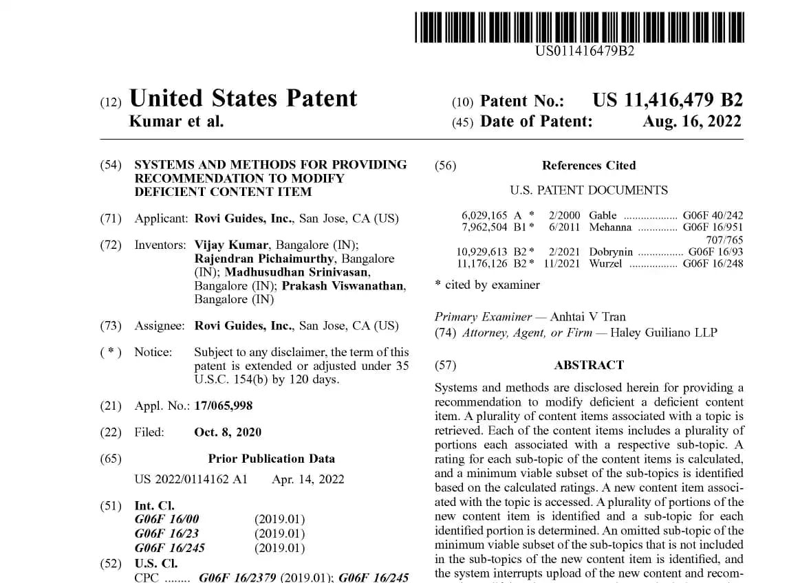 Front page of patent document 17 of 22