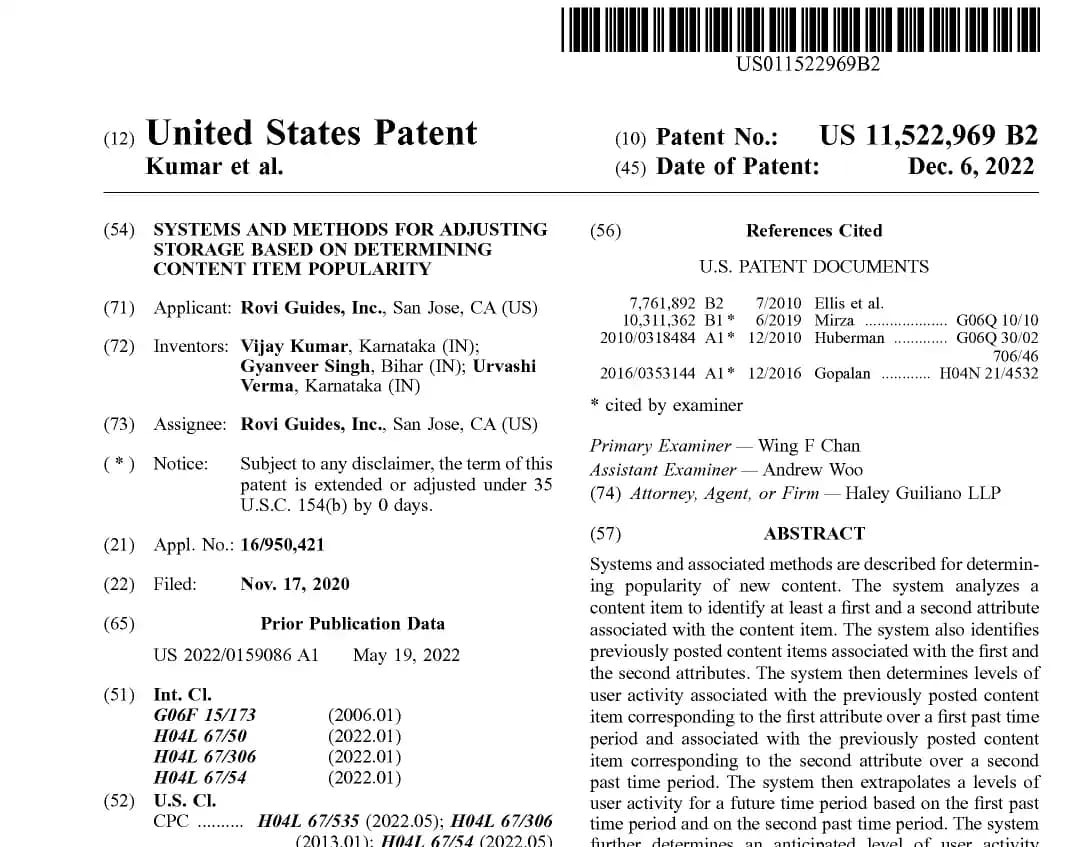Front page of patent document 18 of 22