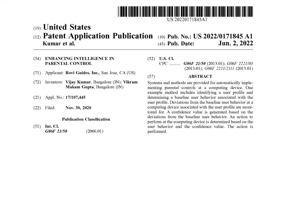 Front page of patent document 22 of 22